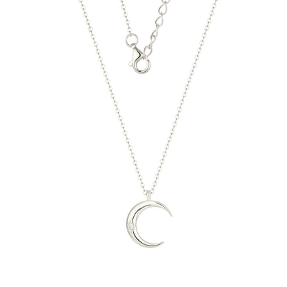 Zierliche Mond Halskette – 925 Silber