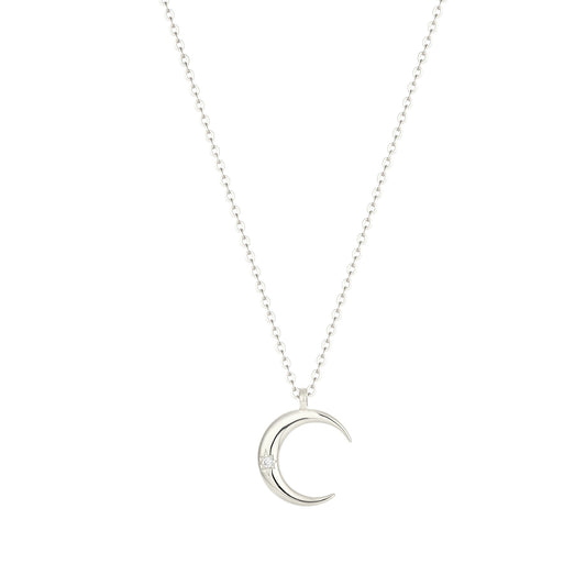 Zierliche Mond Halskette – 925 Silber