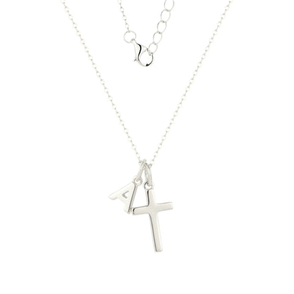 Kreuz Buchstaben Halskette - 925 Silber