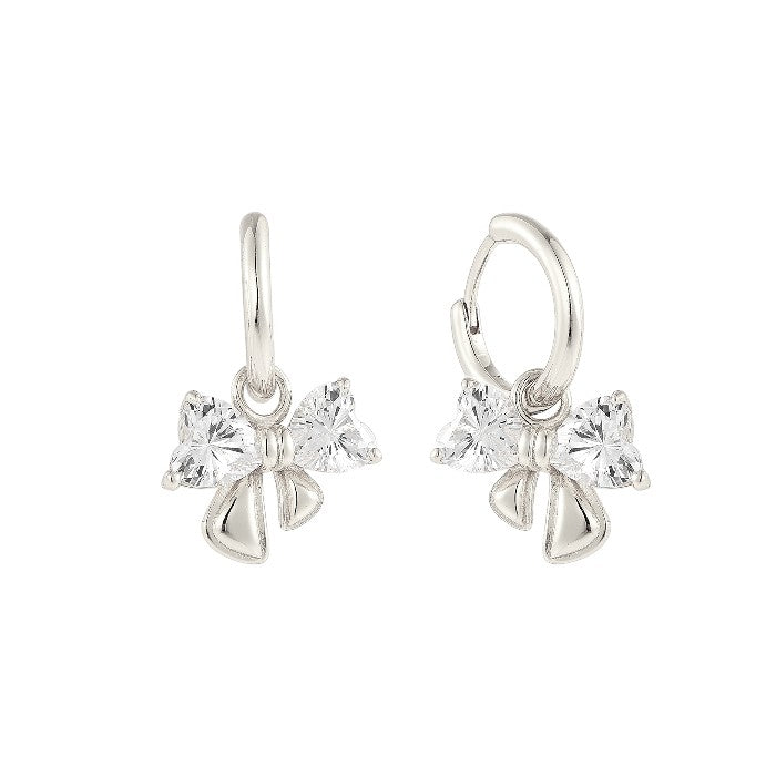 Schleifen Zirkonia Creolen - 925 Silber