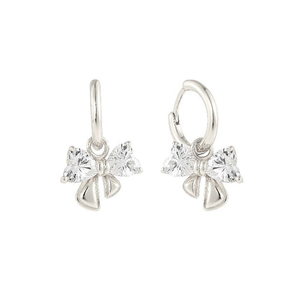 Schleifen Zirkonia Creolen - 925 Silber