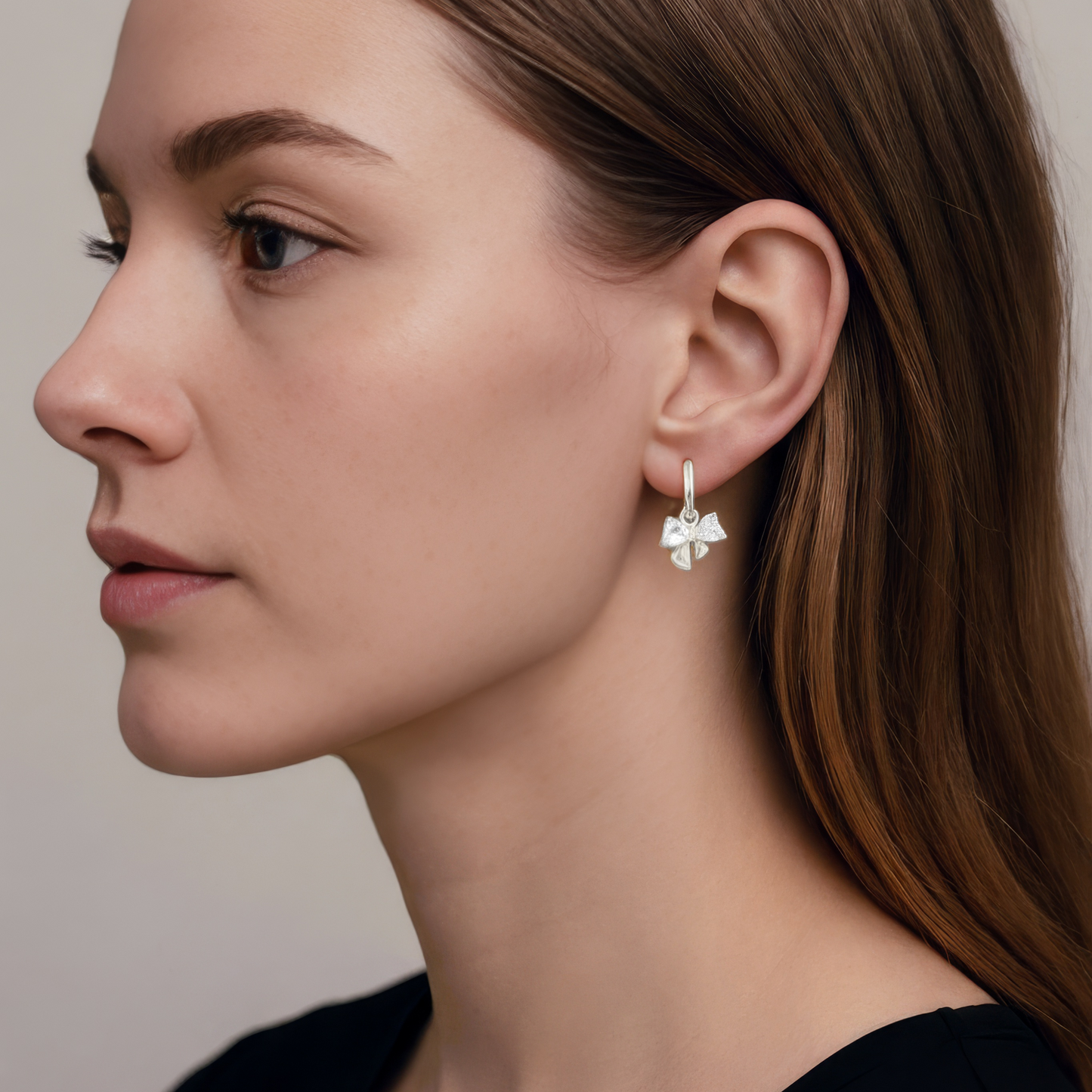 Schleifen Zirkonia Creolen - 925 Silber