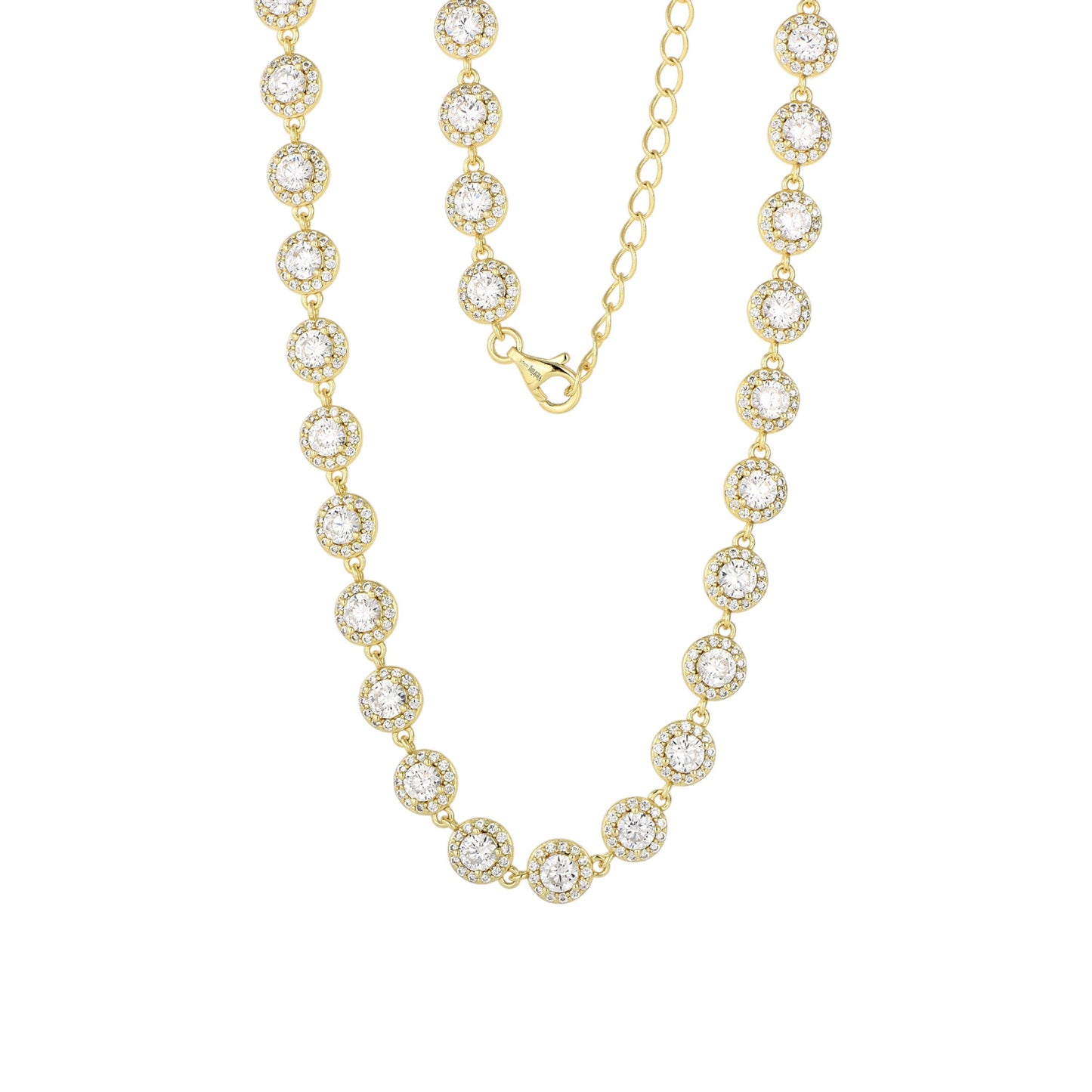 Square Zirconia Necklace - 925 Silver