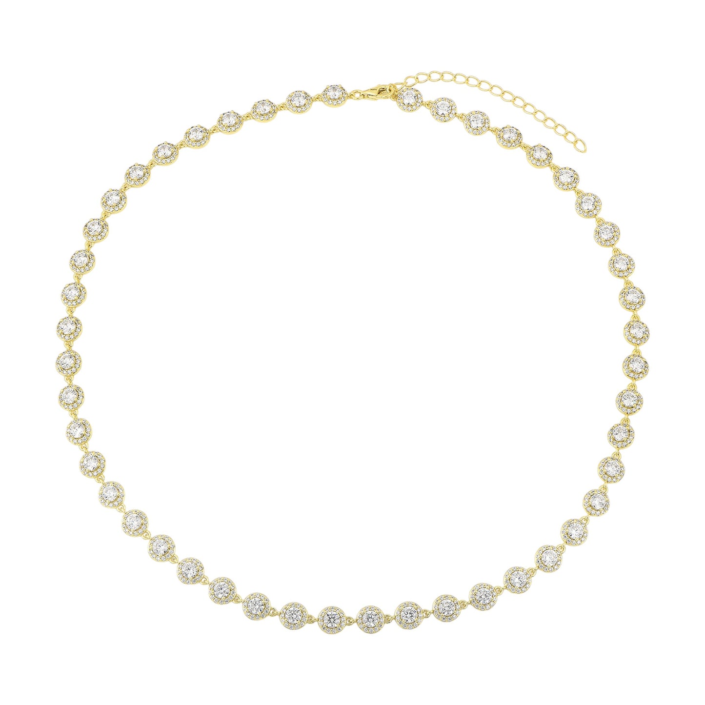 Square Zirconia Necklace - 925 Silver