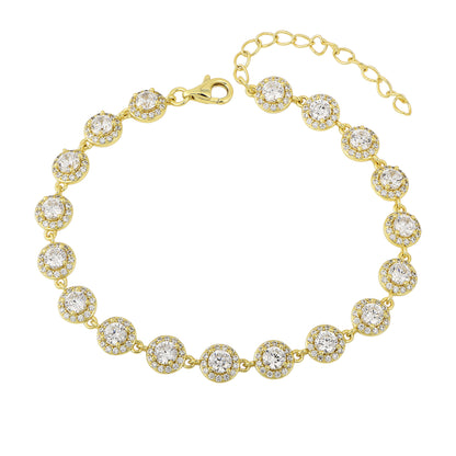 Rundes Zirkonia Armband - 925 Silber