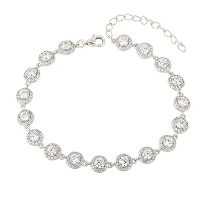 Rundes Zirkonia Armband - 925 Silber