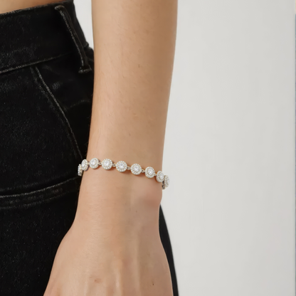 Rundes Zirkonia Armband - 925 Silber