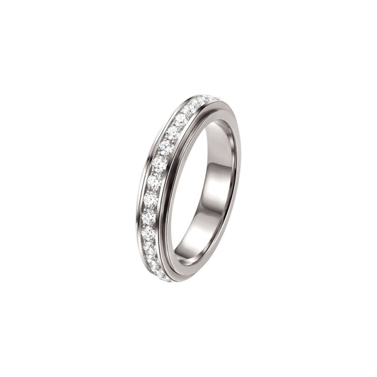 Runder Kristall Anti-Stress-Ring – Edelstahl