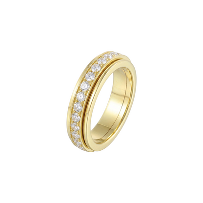 Runder Kristall Anti-Stress-Ring – Edelstahl