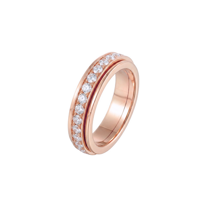 Runder Kristall Anti-Stress-Ring – Edelstahl