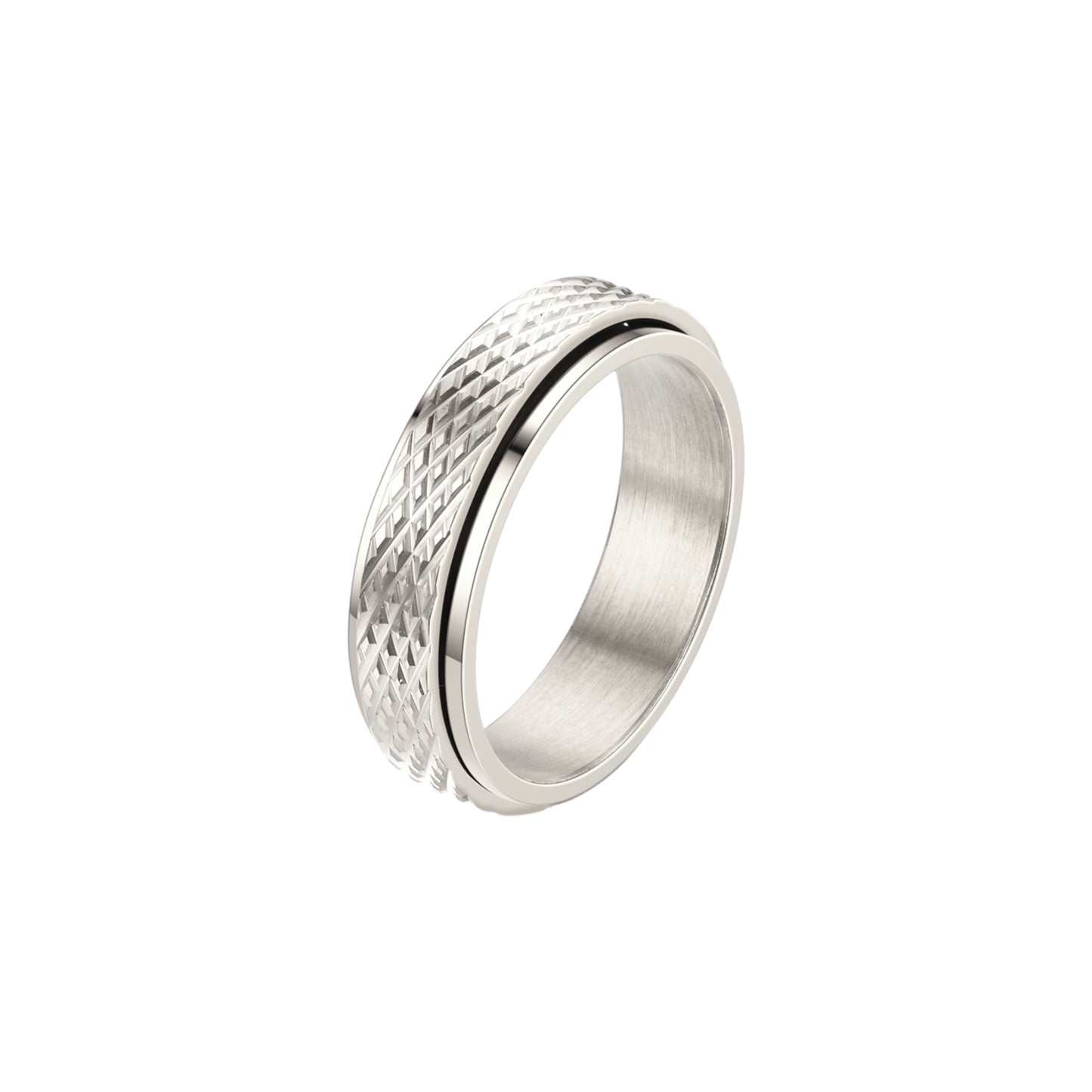 Diamant-Cut Drehbarer Ring - Edelstahl