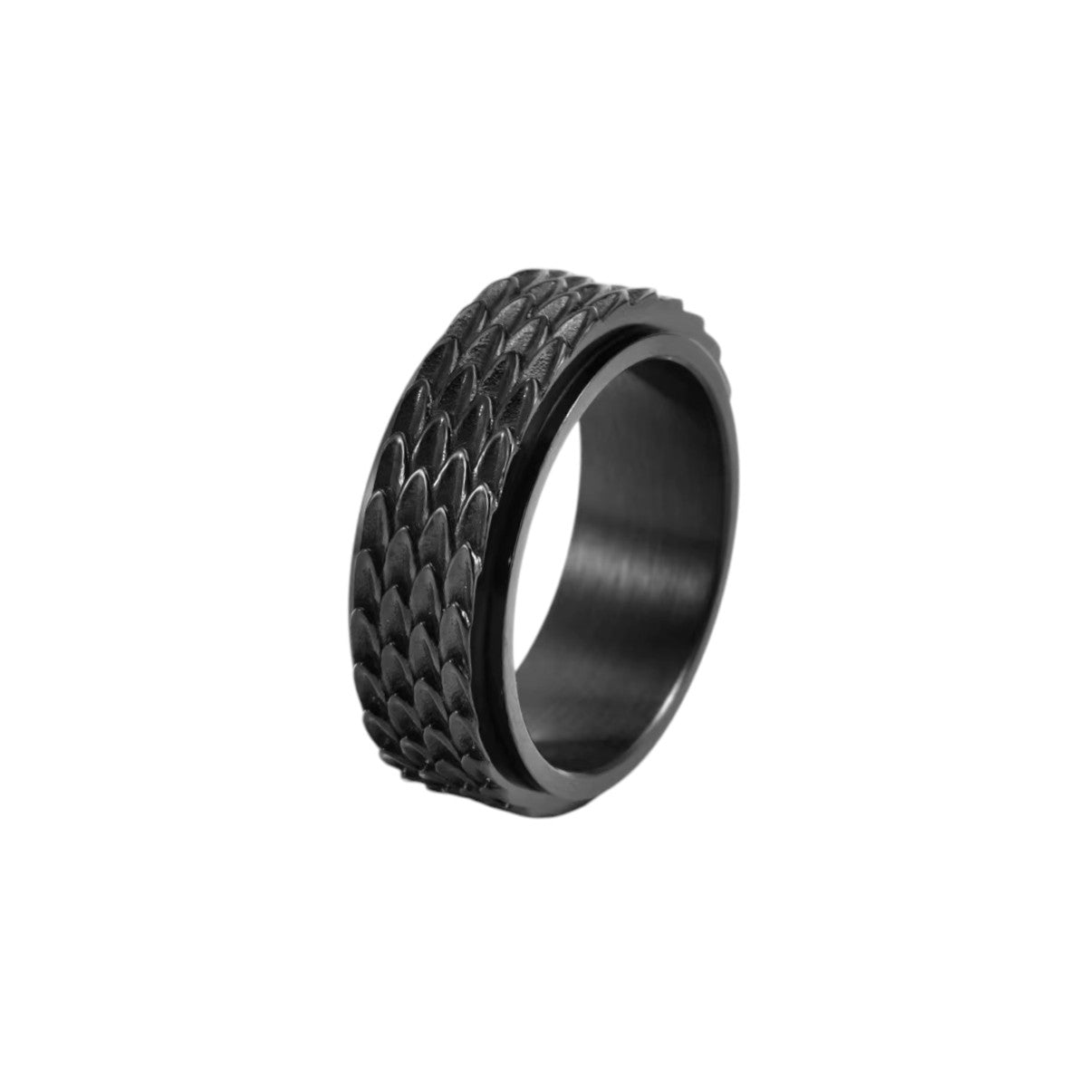 Drachenschuppen Anti-Stress-Ring – Edelstahl