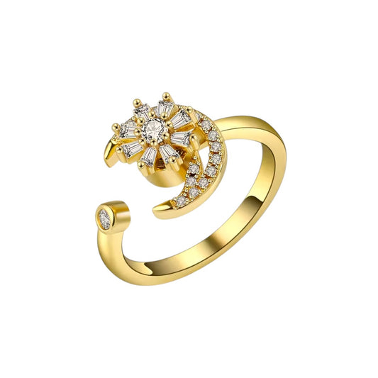 Square ring with zirconia stones - 925 silver