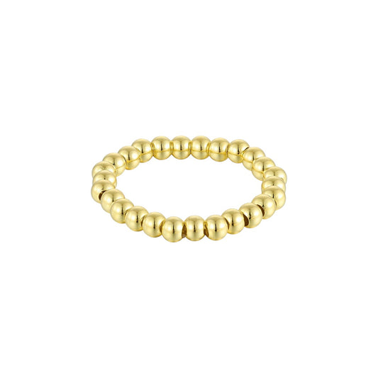 Vielring - Elastischer Kugel Anti-Stress-Ring - Edelstahl / Gold / 49-54