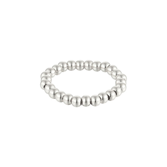 Vielring - Elastischer Kugel Anti-Stress-Ring - Edelstahl / Silber / 49-54
