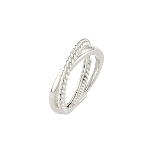 Vielring - Polierter & gedrehter Anti-Stress-Ring – 925 Silber - Silber