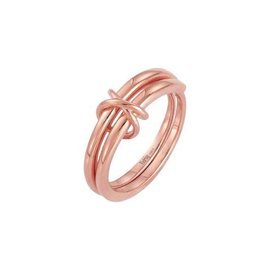 Vielring - Verschlungener Polierter Anti-Stress-Ring – 925 Silber - Roségold