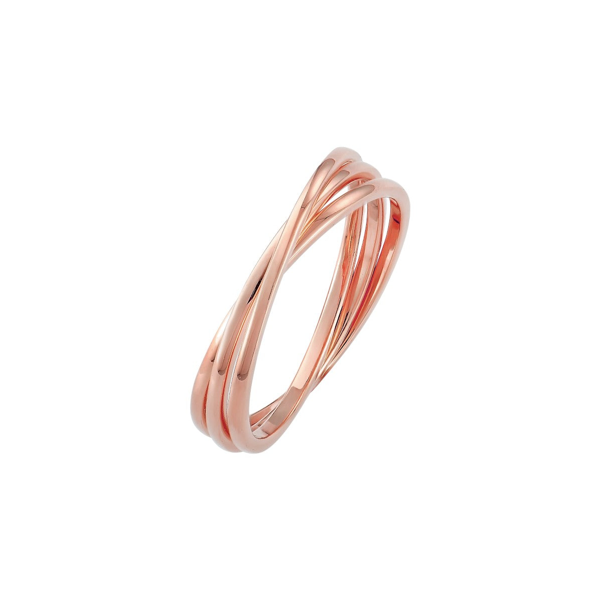 Vielring - Verschlungener Anti-Stress-Ring - Edelstahl / Roségold / 49 | ø15.6
