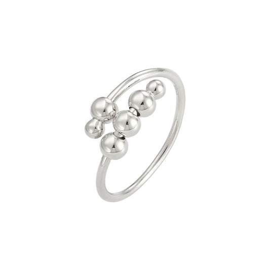 Vielring - Kugel‑Spinner Anti-Stress-Ring – 925 Silber - Silber