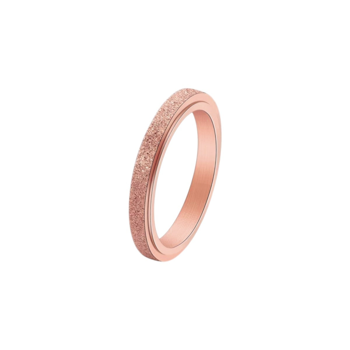 Dünner Mattierter Klassischer Anti-Stress-Ring – Edelstahl