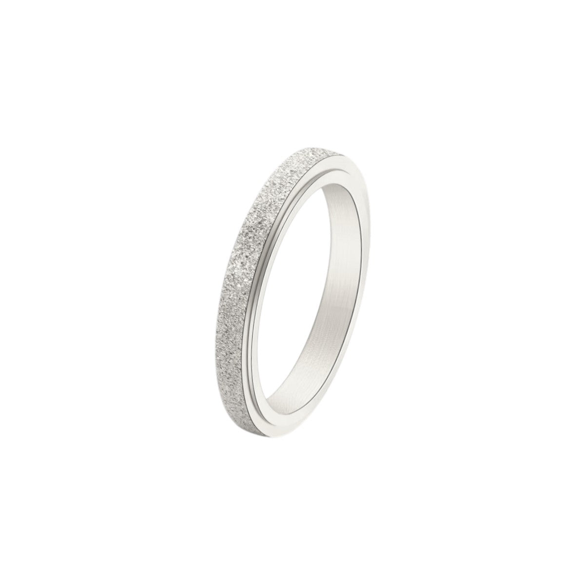 Dünner Mattierter Klassischer Anti-Stress-Ring – Edelstahl