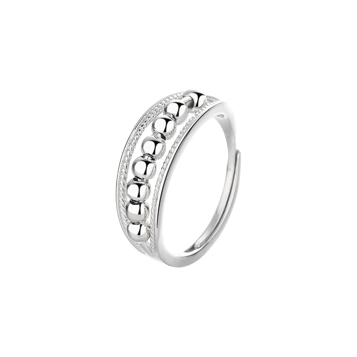 Square ring with zirconia stones - 925 silver