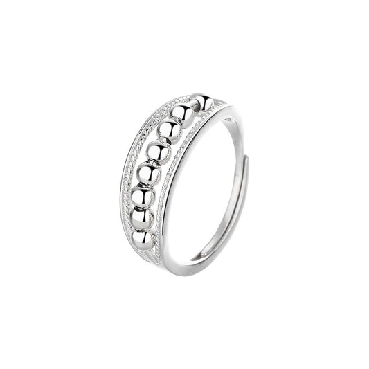 Square ring with zirconia stones - 925 silver