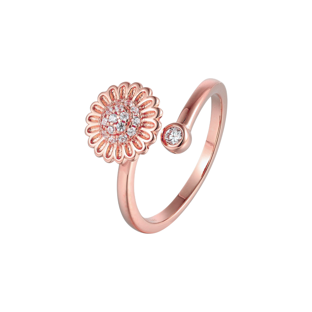 Blüten Perle Anti-Stress-Ring – 925 Silber