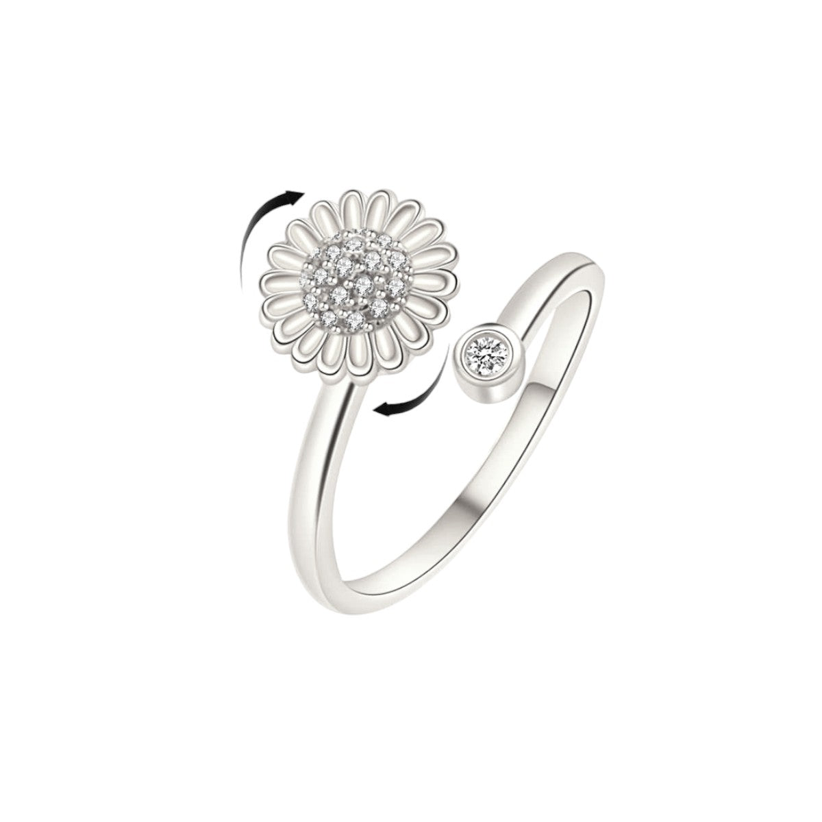 Blüten Perle Anxiety- & Antistress-Ring - 925 Silber