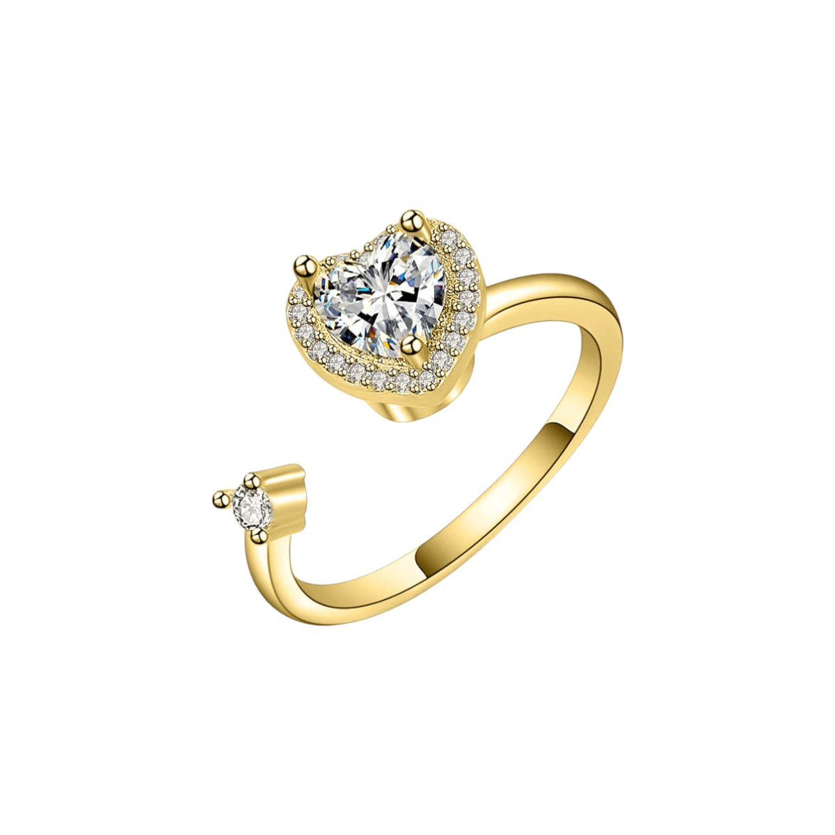 Square ring with zirconia stones - 925 silver