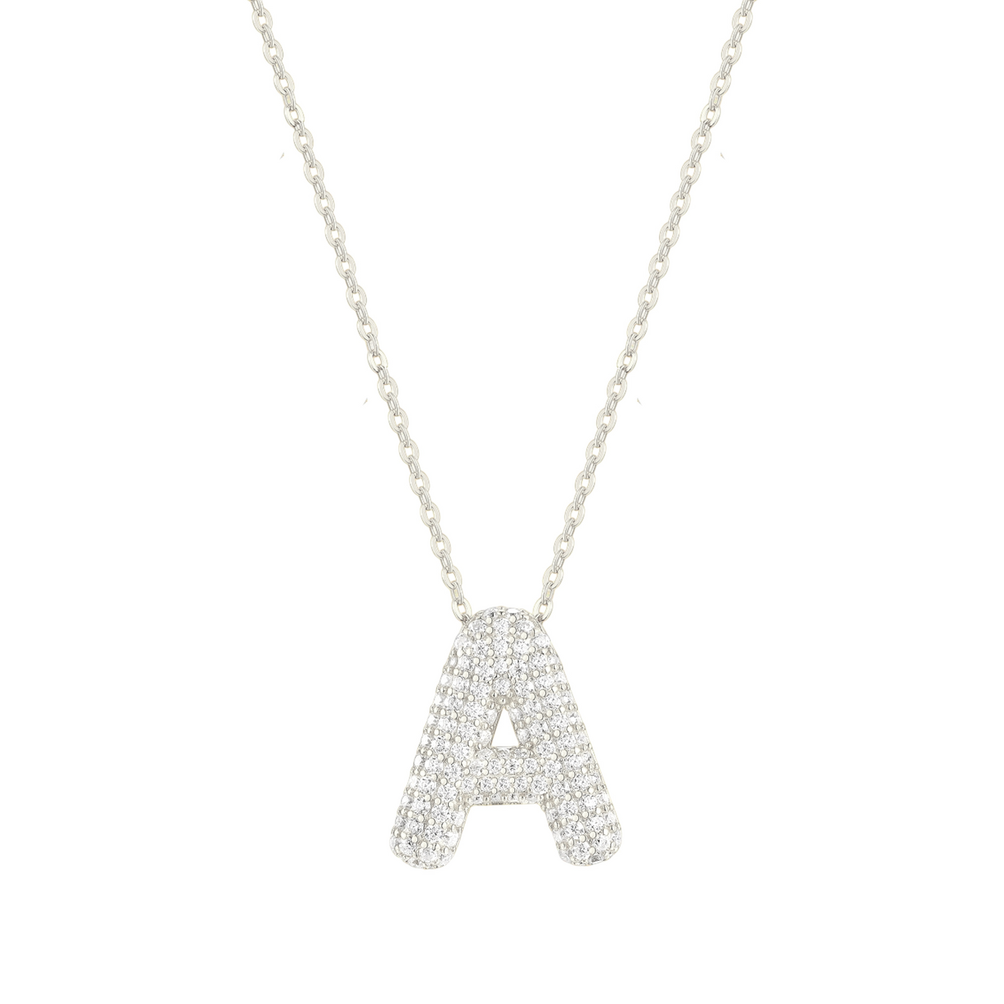 Square Zirconia Necklace - 925 Silver