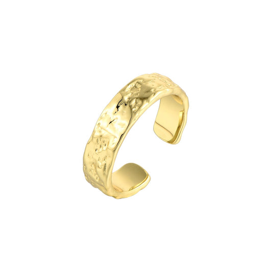 Gold Abstract Ring • 925 Sterling Silver Open Ring