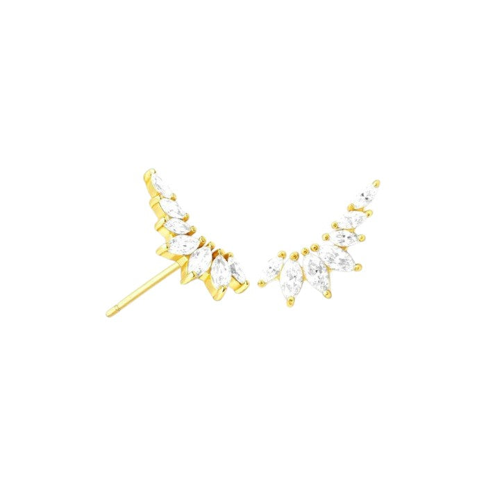 Gereihte Zirkonia Steinen Ohrstecker - 925 Silber