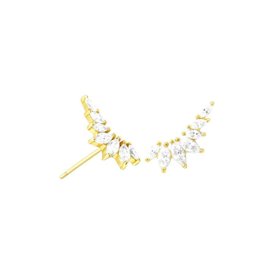 Gereihte Zirkonia Steinen Ohrstecker - 925 Silber