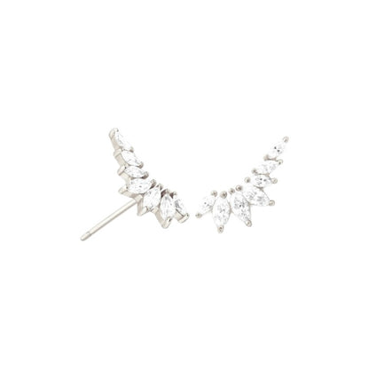 Gereihte Zirkonia Steinen Ohrstecker - 925 Silber