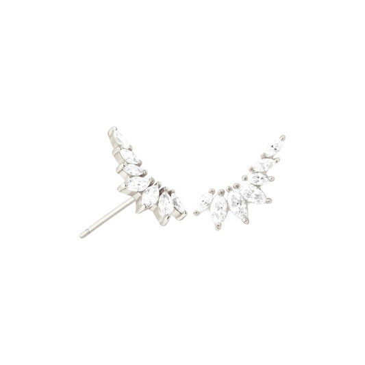 Gereihte Zirkonia Steinen Ohrstecker - 925 Silber