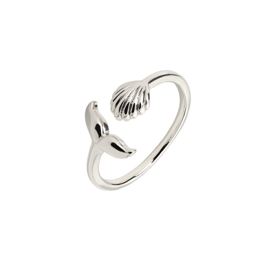 Muschel Flossen Ring - 925 Silber