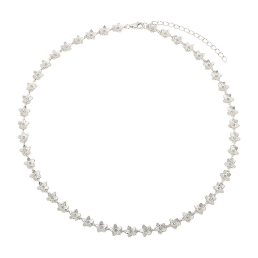 Durchgehende Blüten Halskette - 925 Silber