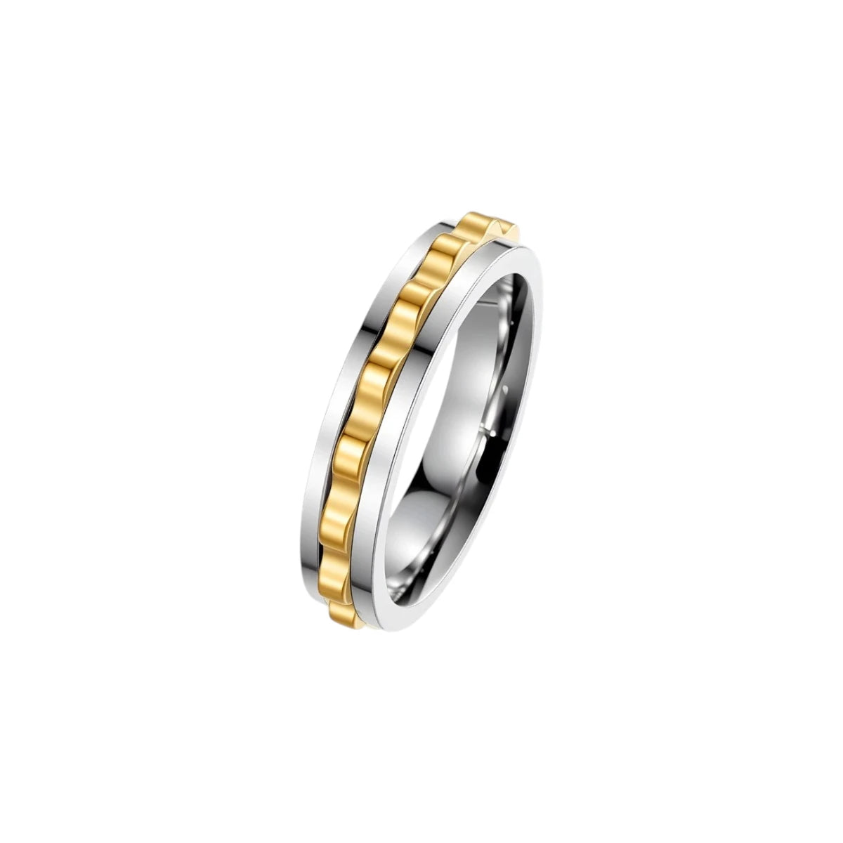 Vielring - Dünner Zahnrad Anti-Stress-Ring – Edelstahl - Gold / 49 | ø15.6