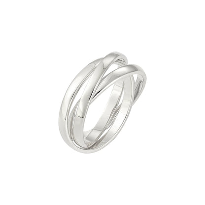 Vielring - Breiter Ineinandergreifender 2 mm Anti-Stress-Ring - Edelstahl / Silber / 49 | ø15.6