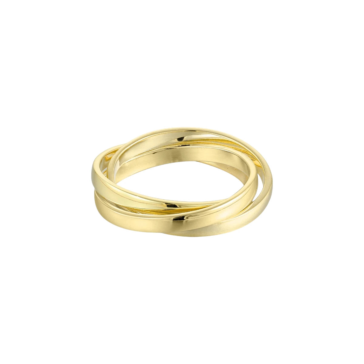 Vielring - Breiter Ineinandergreifender 2 mm Anti-Stress-Ring - Edelstahl / Gold / 49 | ø15.6