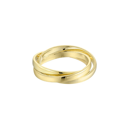 Vielring - Breiter Ineinandergreifender 2 mm Anti-Stress-Ring - Edelstahl / Gold / 49 | ø15.6