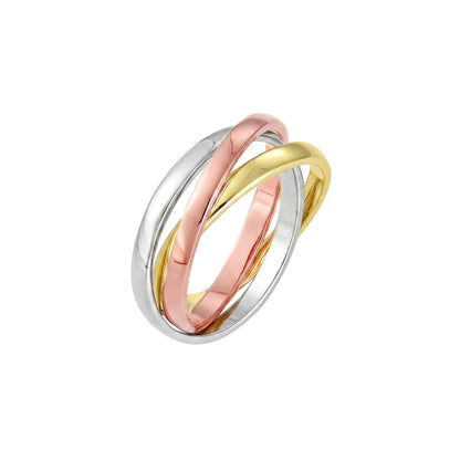 Vielring - Breiter Ineinandergreifender 2 mm Anti-Stress-Ring - Edelstahl / Mixed Metals / 49 | ø15.6