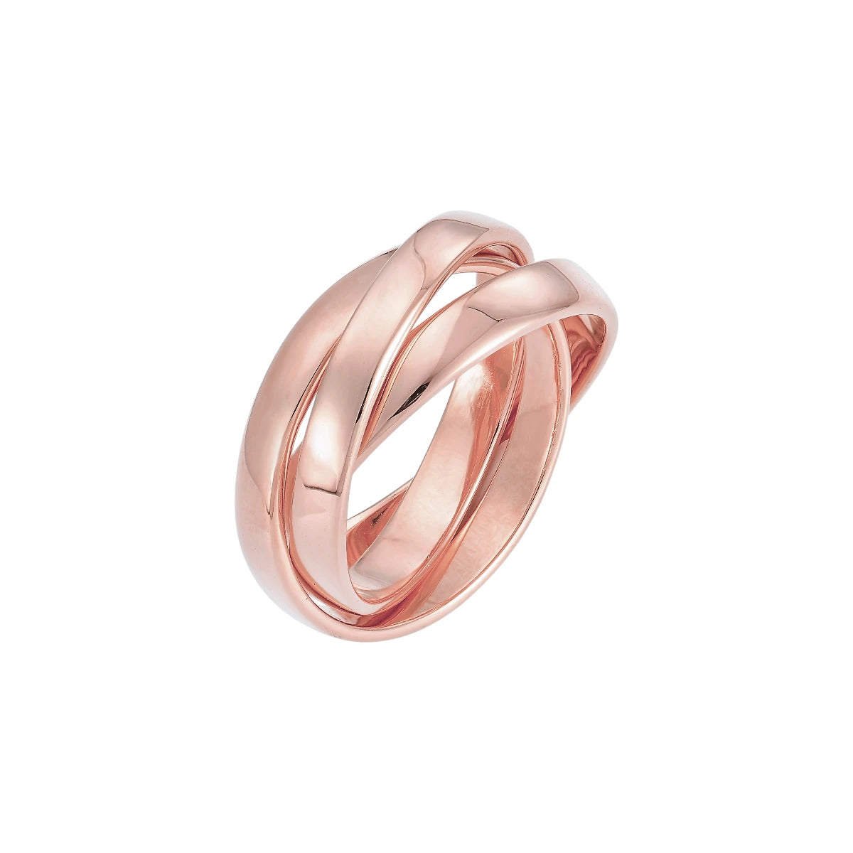 Vielring - Breiter Ineinandergreifender 3 mm Anti-Stress-Ring - Edelstahl / Roségold / 49 | ø15.6