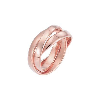 Vielring - Breiter Ineinandergreifender 3 mm Anti-Stress-Ring - Edelstahl / Roségold / 49 | ø15.6