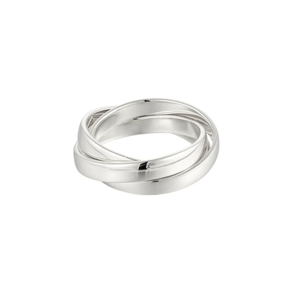 Vielring - Breiter Ineinandergreifender 3 mm Anti-Stress-Ring - Edelstahl / Gold / 49 | ø15.6