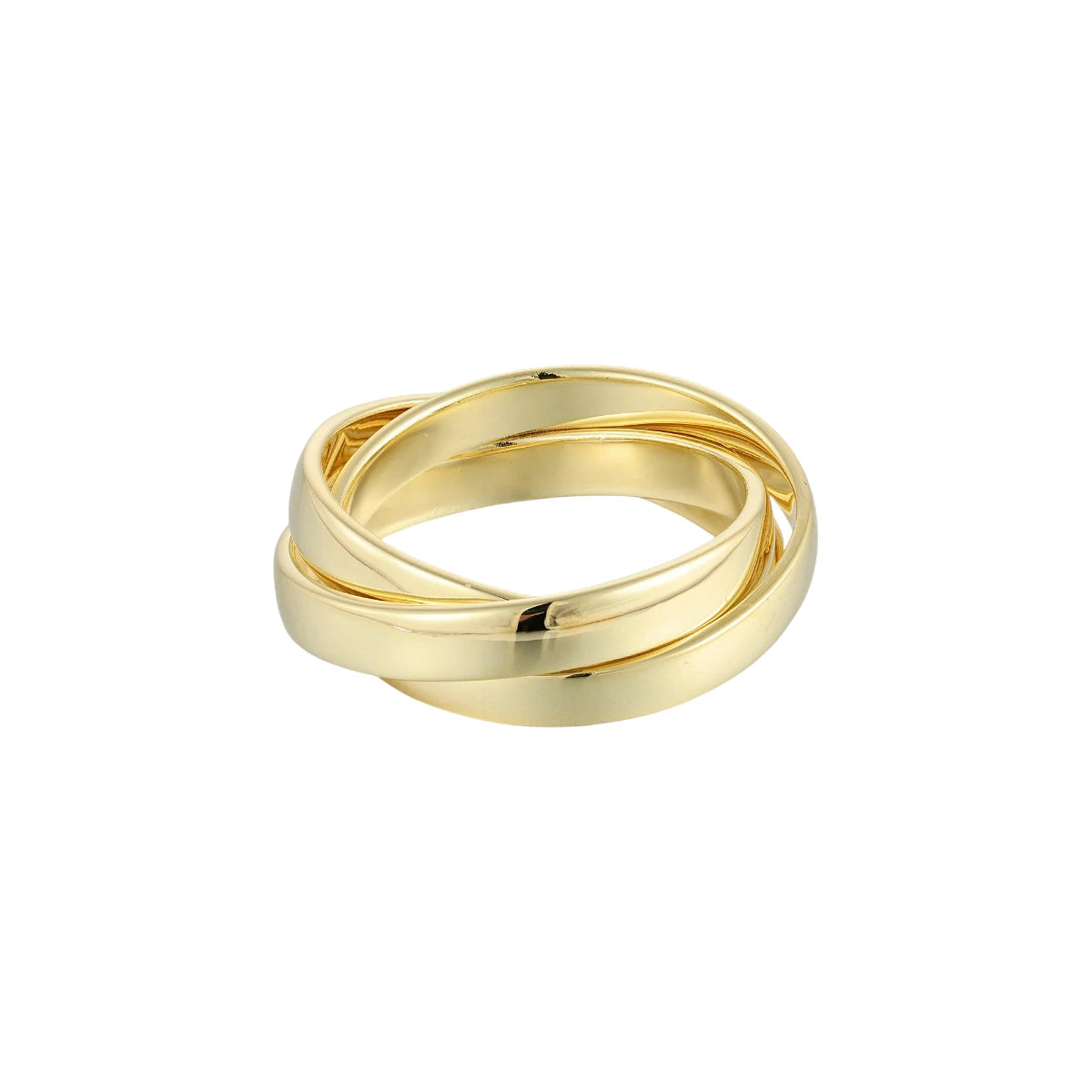 Vielring - Breiter Ineinandergreifender 3 mm Anti-Stress-Ring - Edelstahl / Gold / 49 | ø15.6