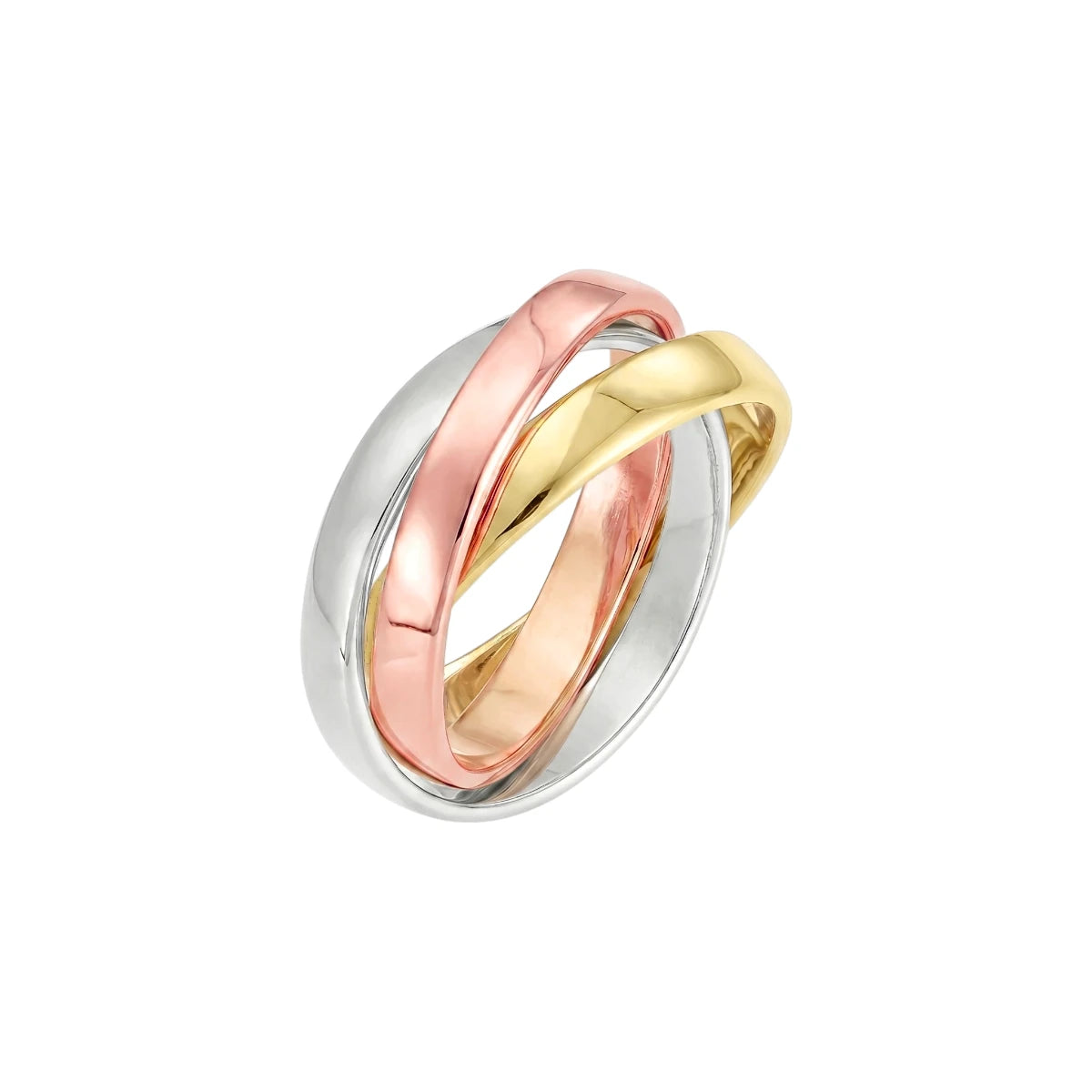 Vielring - Breiter Ineinandergreifender 3 mm Anti-Stress-Ring - Edelstahl / Mixed Metals / 49 | ø15.6