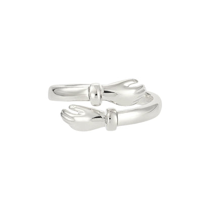Vielring - Offener Umarmungsring (Liebe) Anti-Stress-Ring – 925 Silber - Gold
