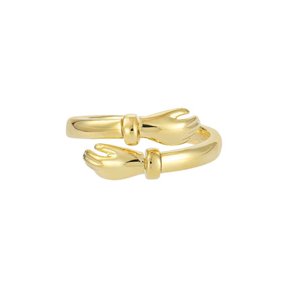 Vielring - Offener Umarmungsring (Liebe) Anti-Stress-Ring – 925 Silber - Gold